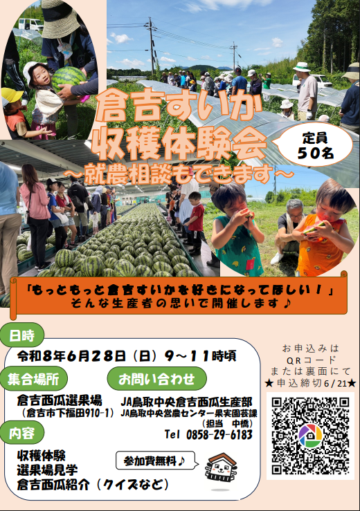 倉吉すいか収穫体験会